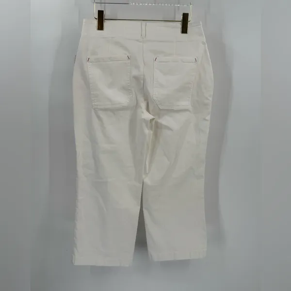 Anthropologie‎ Maeve Ivory White Cropped Pants size 6P NWT - Image 3