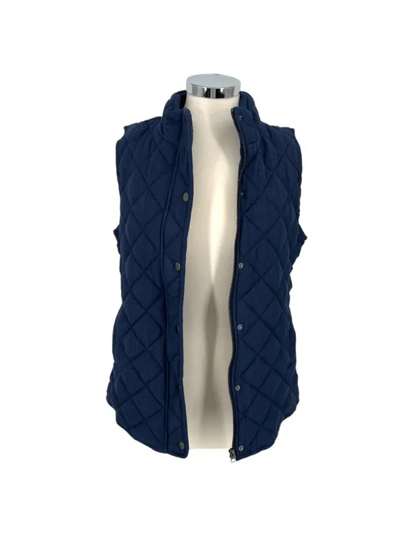Market & Spruce Diamond Quilted Vest Navy Blue Size Small NWT Classic Preppy - Image 9