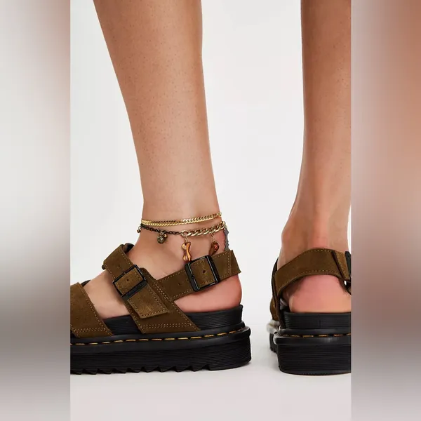 NWT Free People Ariana Ost Bali Charm Anklet In Gold - Image 3