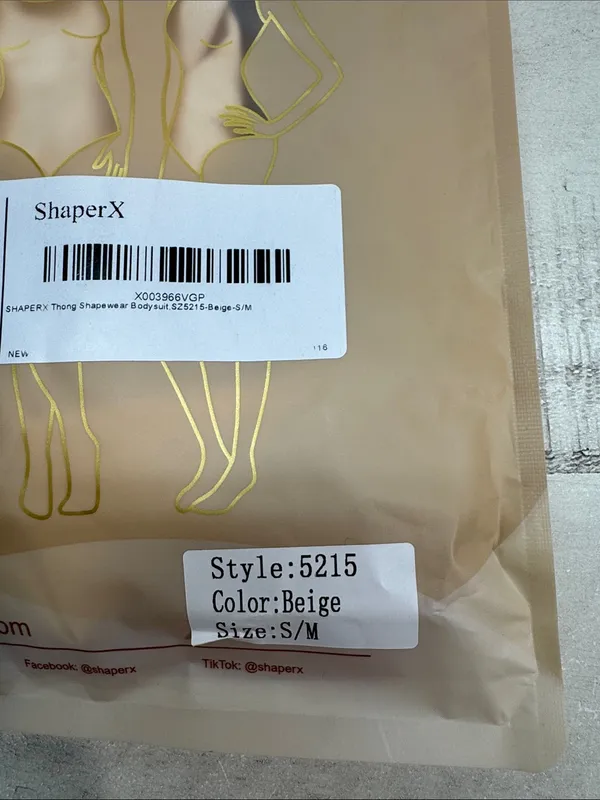 SHAPERX Tummy Control Shapewear Thong Bodysuit Seamless size small-medium - Image 11