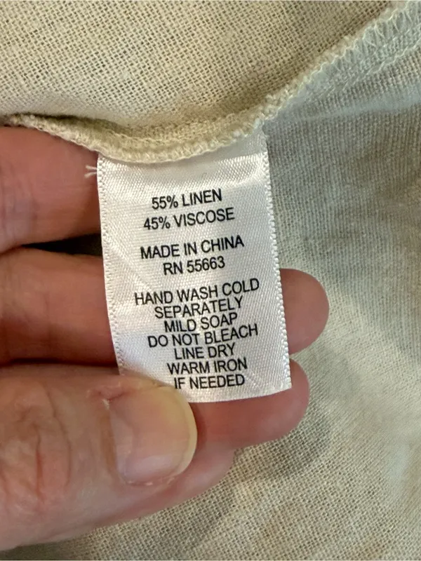 Isaac Mizrahi New York Linen Blend Beaded Neck Blouse Small - Image 7