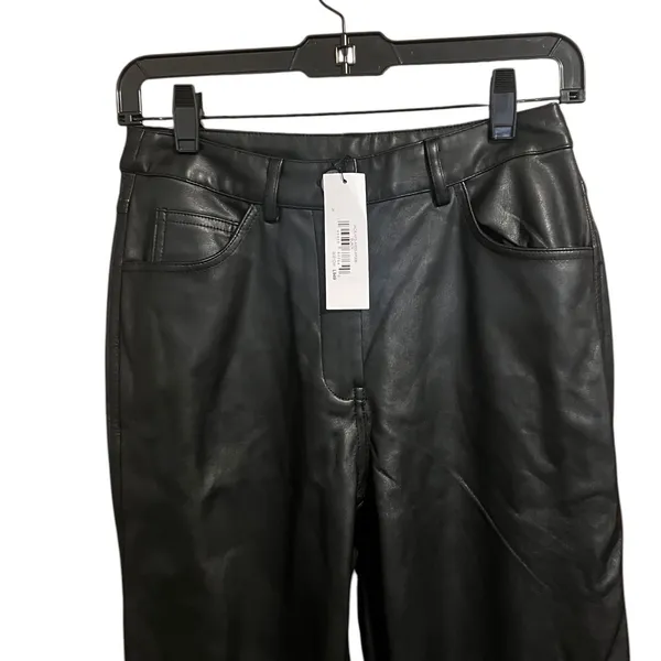 The Drop Jack Vegan Leather Straight Leg Pants Black 26 NWT - Image 5