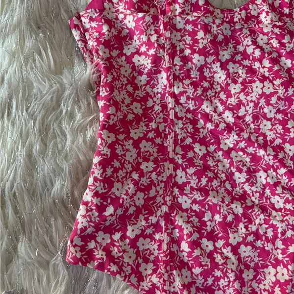 Zara Pink Floral Corset Bodysuit Side Zipper Closure Size M - Image 7