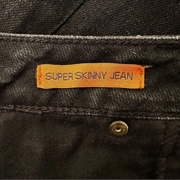 Tory Burch Super Skinny Jeans Women's Size 25 Black Ankle Zip Denim Stretch‎ - Image 7