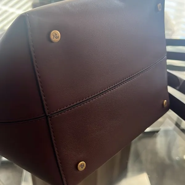 Lauren Ralph Lauren Leather Medium Witley Bucket Bag in Dark Mahogany, NEW $395 - Image 9