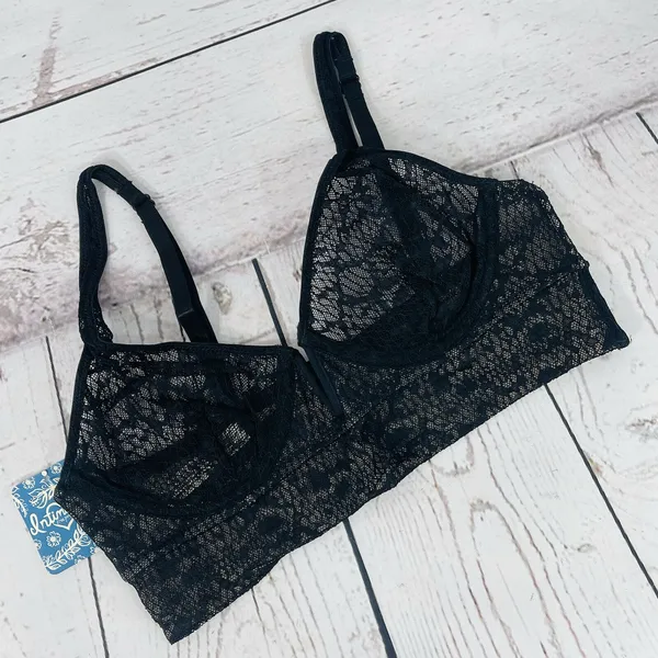 Free People Intimately Bra X-Small Tameeka Underwire Bralette Black Lace New - Image 2