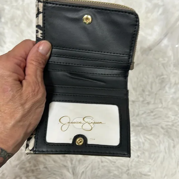 Jessica Simpson Marissa Faux Leather Fold Over Card Wallet Color Mink NWT - Image 4