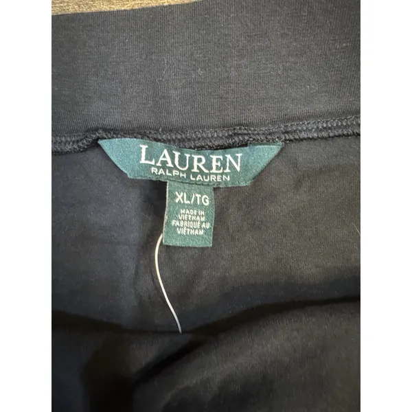 New Lauren Ralph Lauren Cotton Blend A-Line Maxi Skirt Size XL Black - Image 6