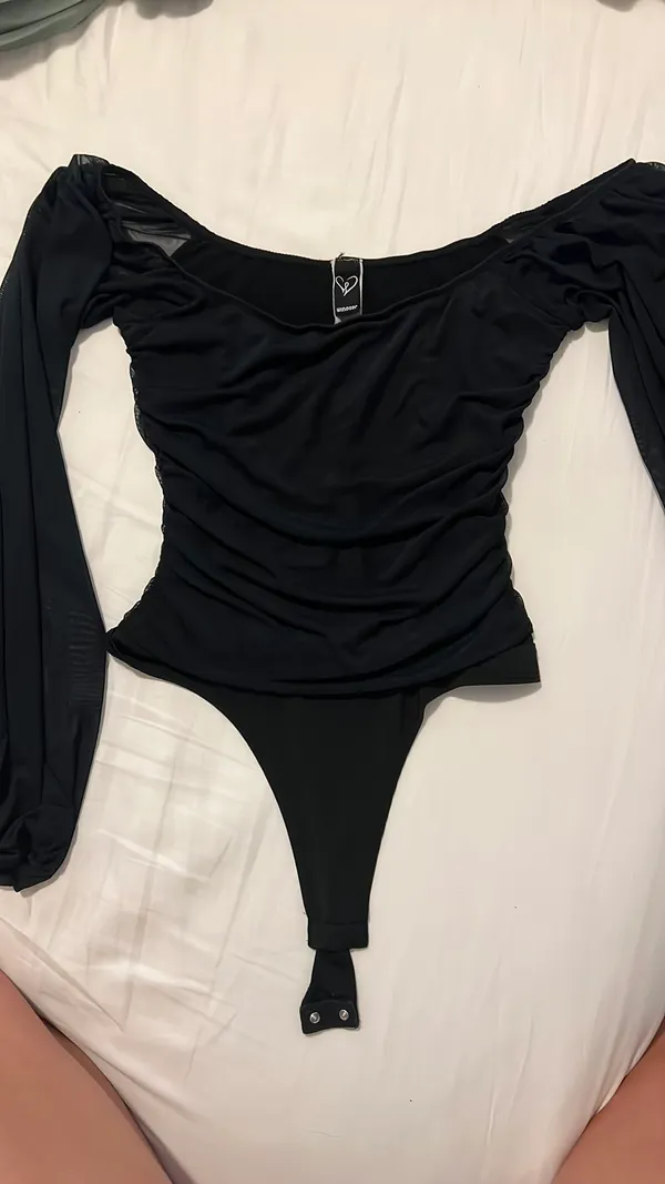 Windsor Black mesh sleeve bodysuit - Image 2