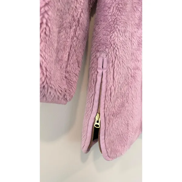 J.Crew Zip-Up Teddy Fleece Coat Jacket Purple Wisteria Cozy Scandi Soft Size S - Image 6