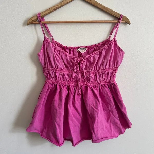 Free People We The Free Scarlett Babydoll Tank Pink Size Medium - Image 2