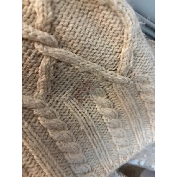 Carraig Donn Cardigan Sweater Cream Merino Wool Aran Knit Irish Fisherman - Image 10