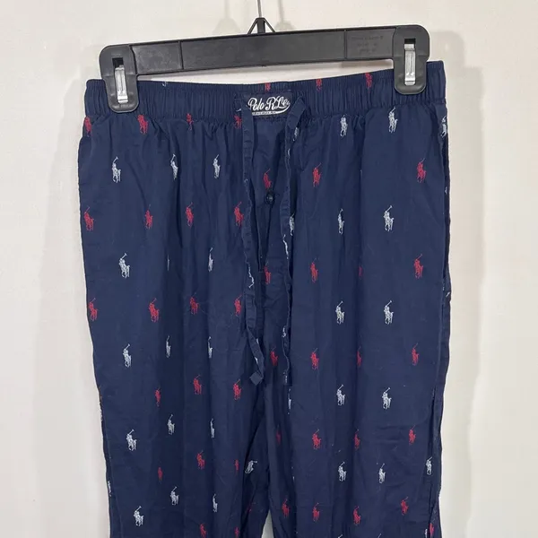 Polo Ralph Lauren Navy Pony Logo Pajama Pants Womens Small Sleepwear Lounging - Image 2