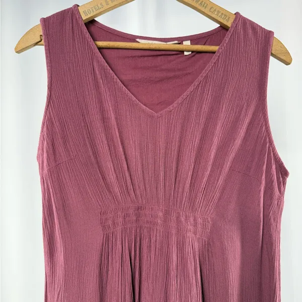 Soft‎ Surroundings Katriane Crepe Sleeveless Maxi Dress in Mauve Size Small - Image 3