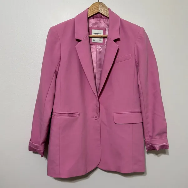 Abercrombie & Fitch Bubblegum Pink Suit Blazer Size XS - Image 2