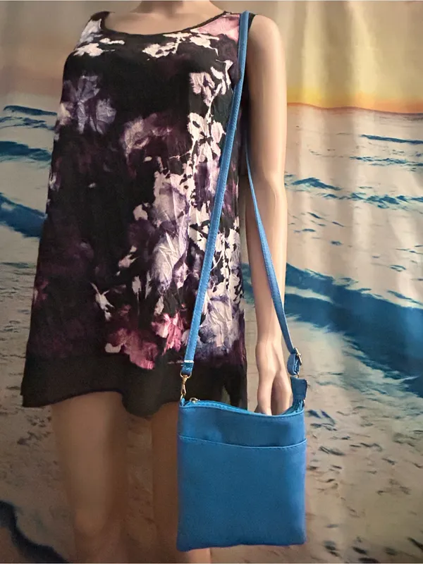Blue Small Compact Women’s Crossbody Shoulder Bag Purse - Image 10