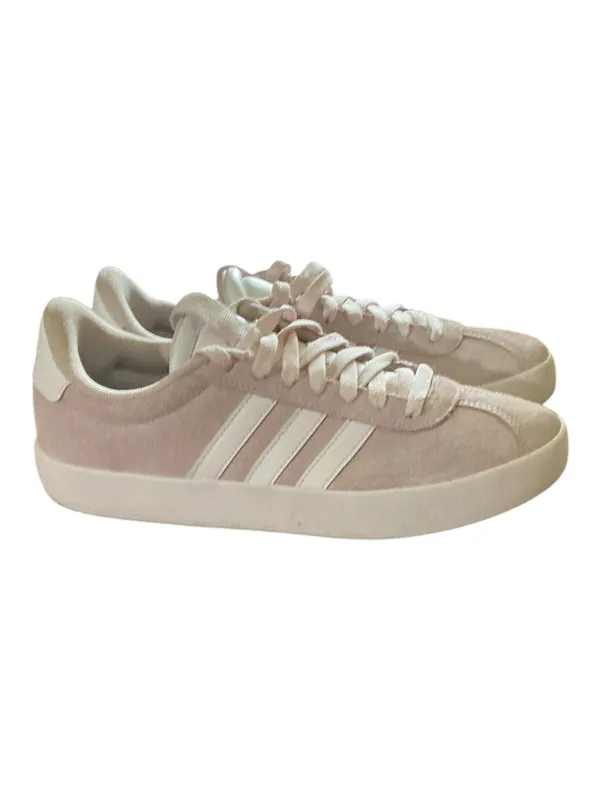 adidas VL Court 3.0 "Almost Pink White" Suede Sneakers - Women's Size 7 - Image 3