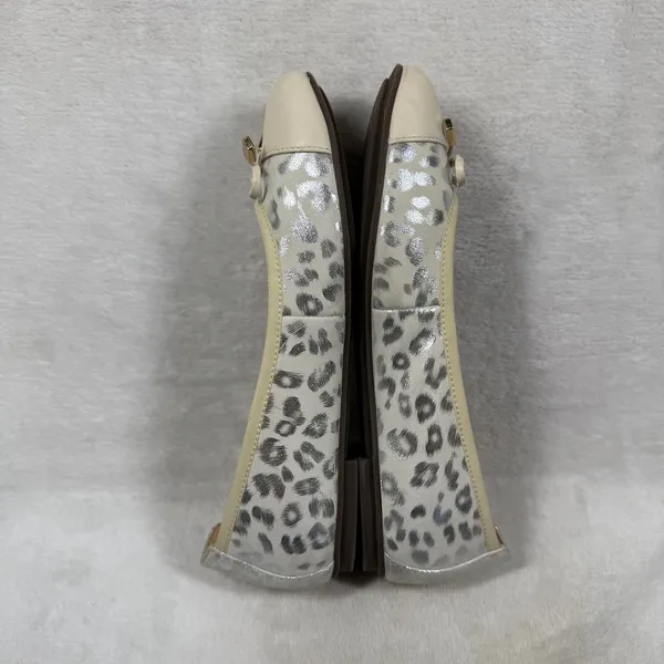 Vionic Minna Ballet Flats Metallic Leopard Print Cream Silver Orthotic Size 7.5 - Image 10