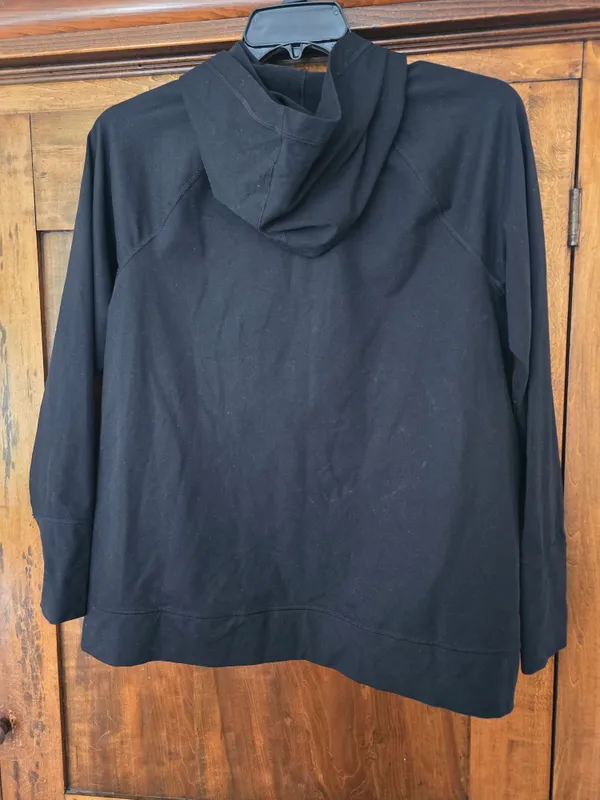 O aerie Black 'Offline' Sweatshirt Hoodie with Subtle Logo Large - Image 5
