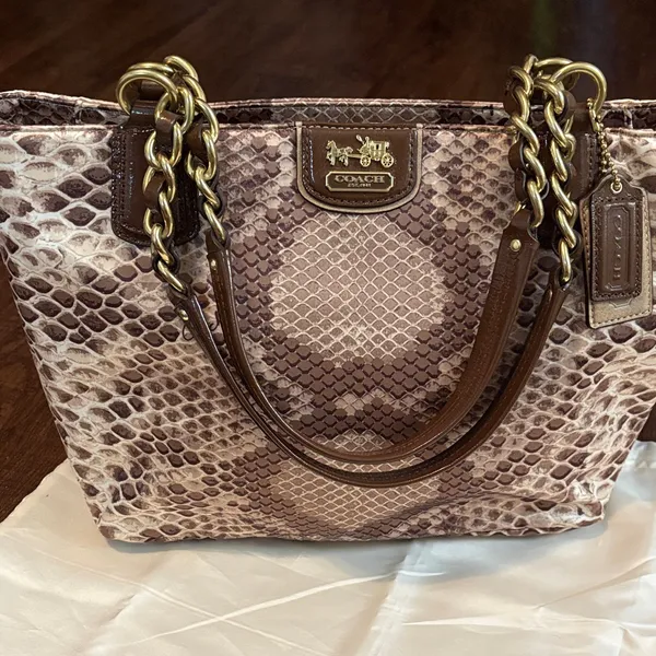 COACH Madison Python Print Shoulder Bag - Image 2