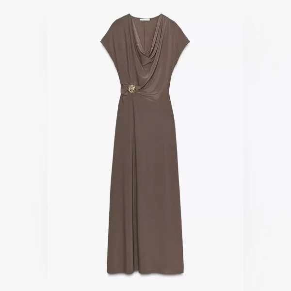 Nwt Zara Draped Dress With Hardware Size S - Image 7