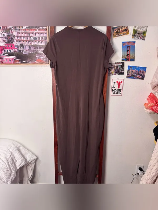 Skims Vintage T-Shirt Long Maxi Dress chocolate brown - Image 7