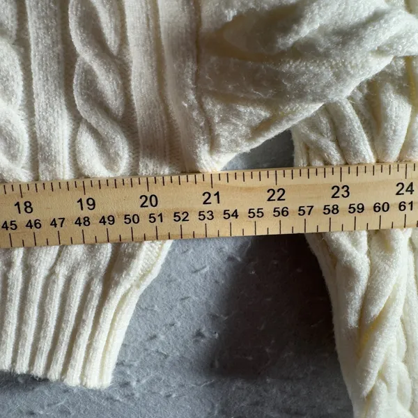 3229 | Altar'd State Cable Knit Cropped Sweater Ivory Cottagecore Coquette S - Image 7