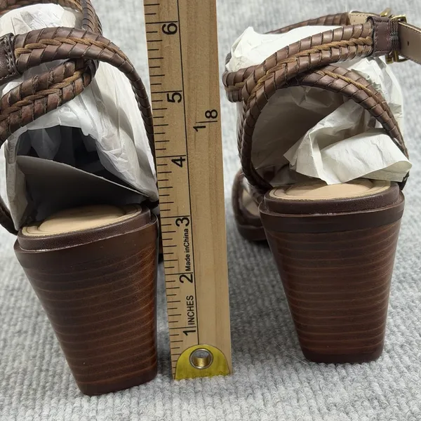 Giani Bernini Size-8.5M Renaee Women's Brown Woven Block Heel Sandals - Image 6