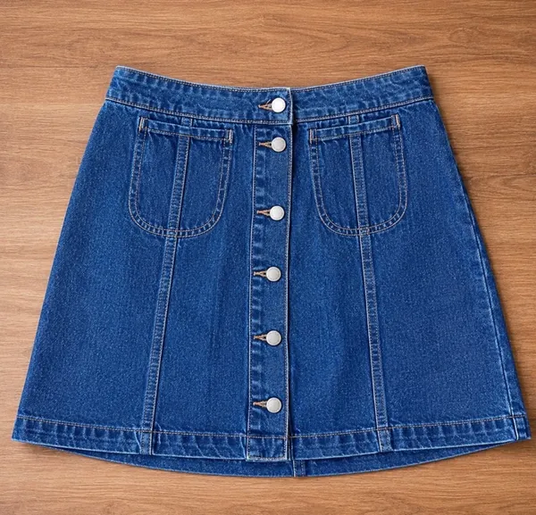 Topshop Moto Button Down Denim Skirt, Size 30W - Image 10