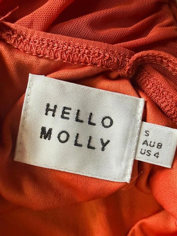 NWOT Hello Molly Rust Red Ruched Long Sleeve Mini Dress Small - Image 7
