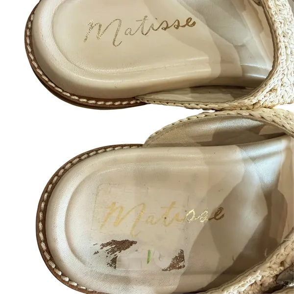 Matisse Sandals Women's 8M Posey Cream Raffia Crochet Slides Boho - Image 5
