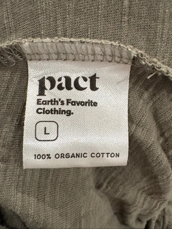PACT Organic Cotton Sleeveless Jumpsuit Pockets Mink Gray Size Large - Image 7