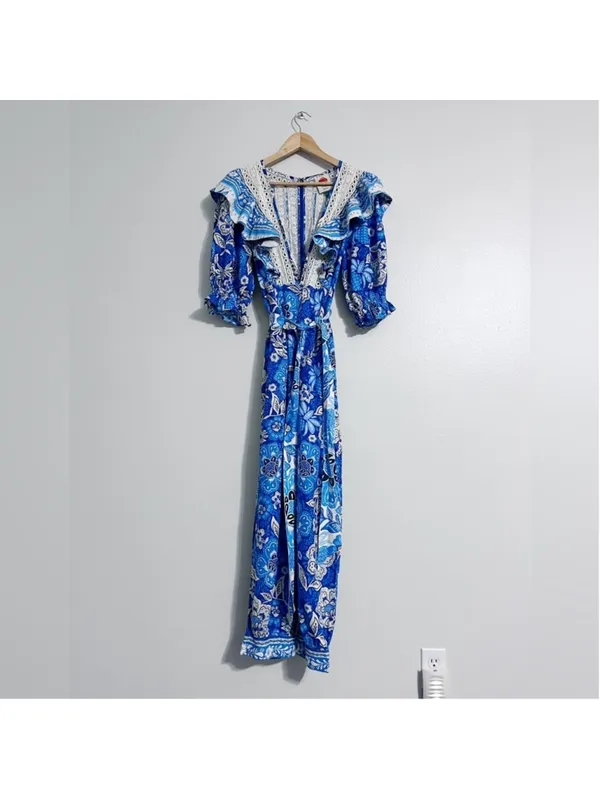 Farm Rio Full of Flowers Nantucket Hamptons Jumpsuit - Image 2