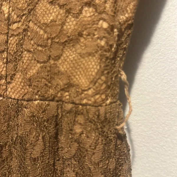 Vintage Elegant‎ Brown Lace Dress size xxs - Image 10