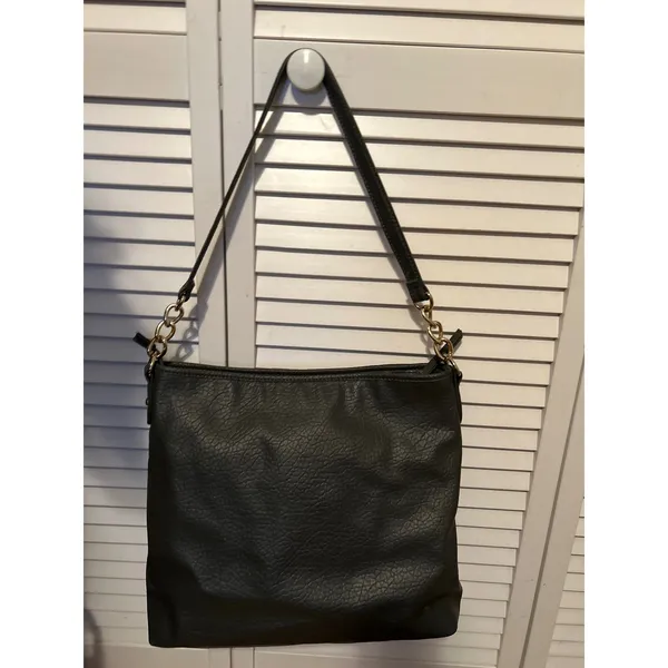 Jessica Simpson Baylinn Hobo Gray Faux‎ Leather Shoulder Bag Chain Strap - Image 5