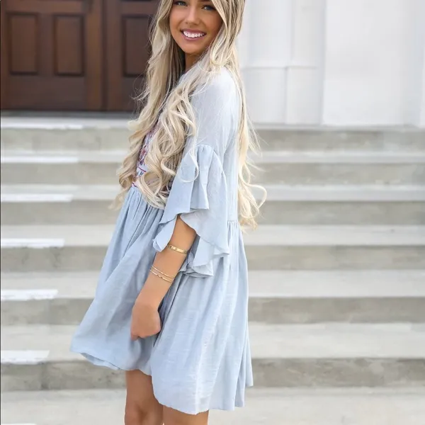 ✨2xHP✨Brittany Baby Blue Tunic Dress✨ - Image 4