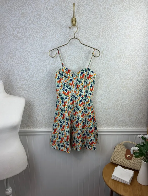 alice + olivia White Nella Bird Pattern Sleeveless Mini Dress - Size - 0 - Image 4