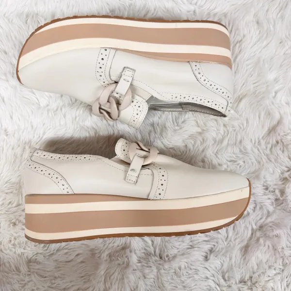 DOLCE VITA Jhenee Platform Loafer Sneakers Size 7.5 Beige Cream Slip On Casual‎ - Image 7
