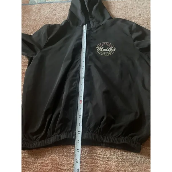 Brandy Melville Black Full Zip Hooded Windbreaker California Malibu Unisex - Image 8