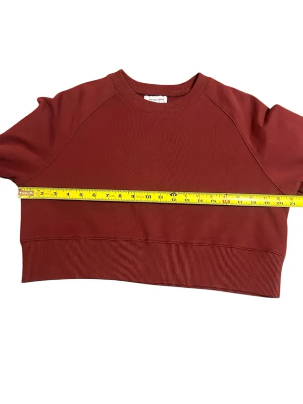 Noli The Nola Shop burgundy crewneck feather cuffs size Large - Image 3