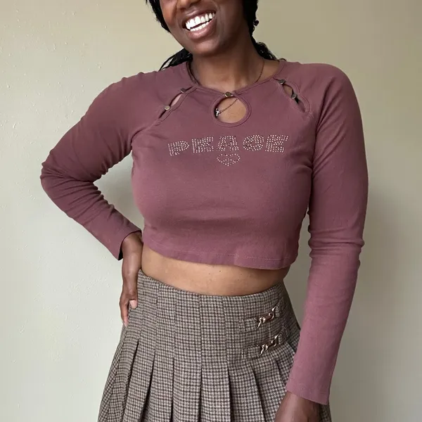 Urban Outfitters Y2K Style Peace Crop Top Size Large - Image 2