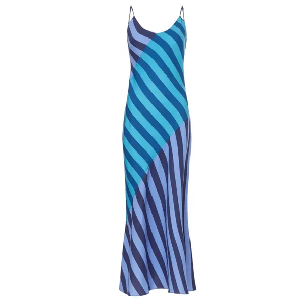 Saunders- Striped Blue Maxi Dress Size 6 - Image 5