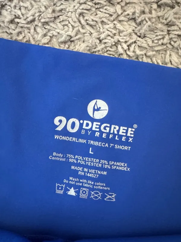 90 Degree By Reflex Cobalt Blue High-Waist Bike Shorts with Side Pockets / BB11 - Image 3