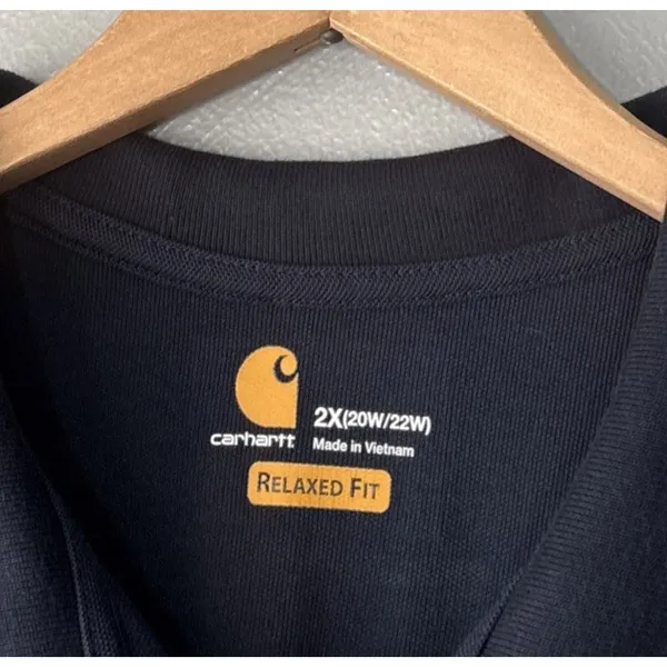 Carhartt Polo Shirt Womens Plus Size 2X Navy Blue Relaxed Fit Preppy Tech Casual - Image 3