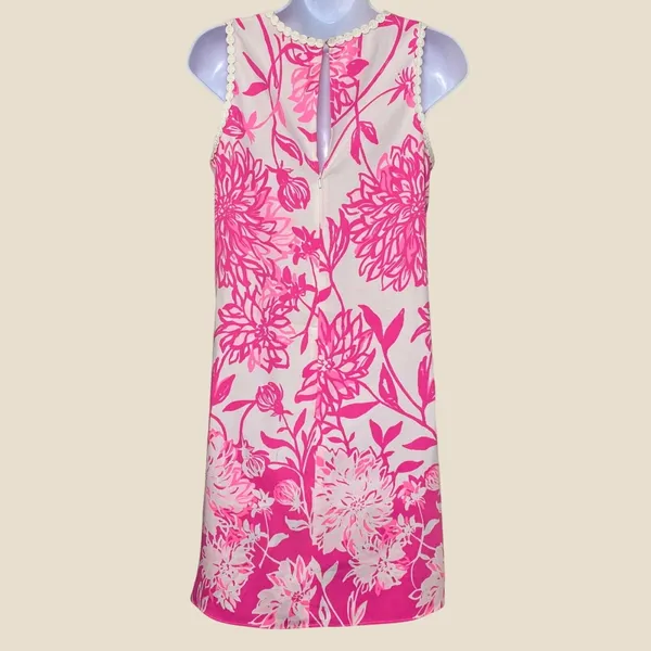 Lilly Pulitzer Nala Soft Shift Dress Size 0 Caliente Pink Sleeveless Crochet - Image 2