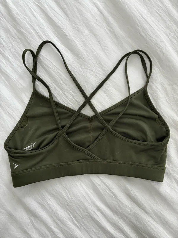 Old Navy Olive Green Strappy Sports Bra - Image 3