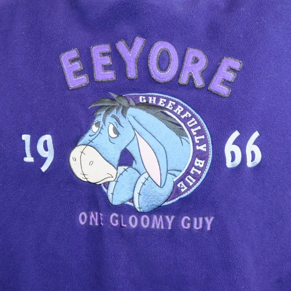 Vintage 90s Disney Store Exclusive Eeyore One Gloomy Guy Purple Sweatshirt - Image 3