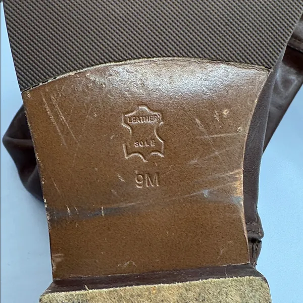 Tory Burch Marlene Riding Boots Brown Leather 9M Gold Buckle Equestrian Tall - Image 10
