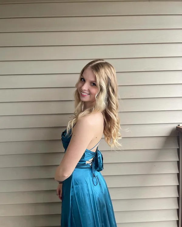 Lucy in the Sky Teal Maxi Dress - Image 4
