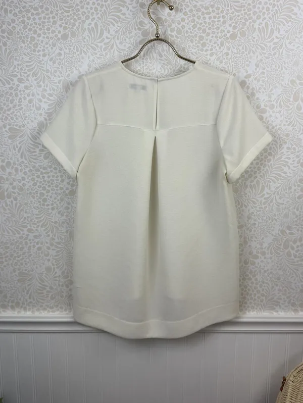 Madewell Cream Back-Zip Oversized Swing Tee - Size - Medium - Image 3